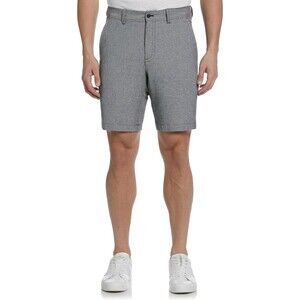 Cubavera Shorts Mens Size 38 Linen Blend Black Check Woven Flat Front New